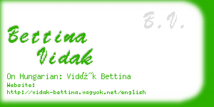 bettina vidak business card